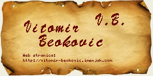 Vitomir Beoković vizit kartica